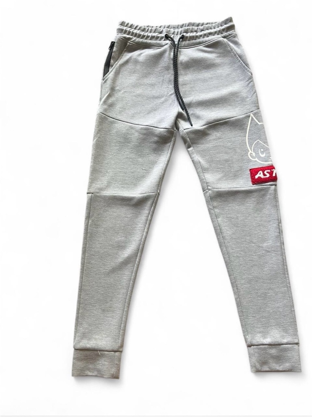 South Pole Light Gray Kids Jogger Pants with Red Patch